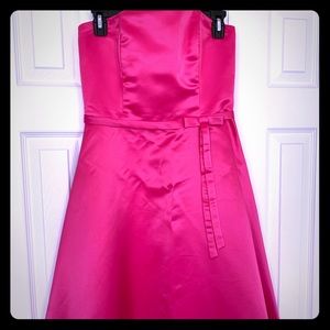 Pink formal dress high waisted tea length size med
